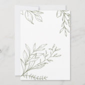 Invitation de mariage bohème avec fleurs vert saug (Dos)
