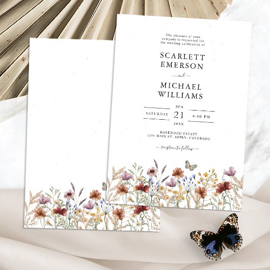 Invitation de mariage bohème blanc
