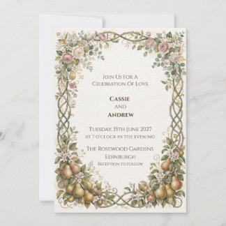 Invitation de mariage Bohème Champêtre avec Herbe