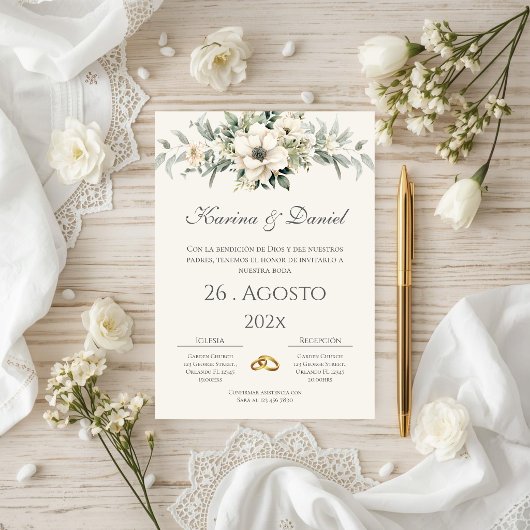 Invitation de mariage bohème espagnol