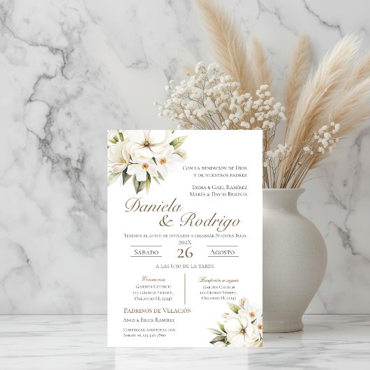Invitation de mariage bohème espagnol