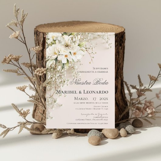 Invitation de mariage bohème espagnol
