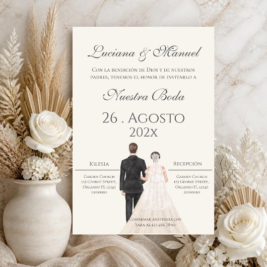 Invitation de mariage bohème espagnol