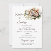 Invitation de mariage bohème espagnol (Devant)