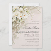 Invitation de mariage bohème espagnol (Devant)