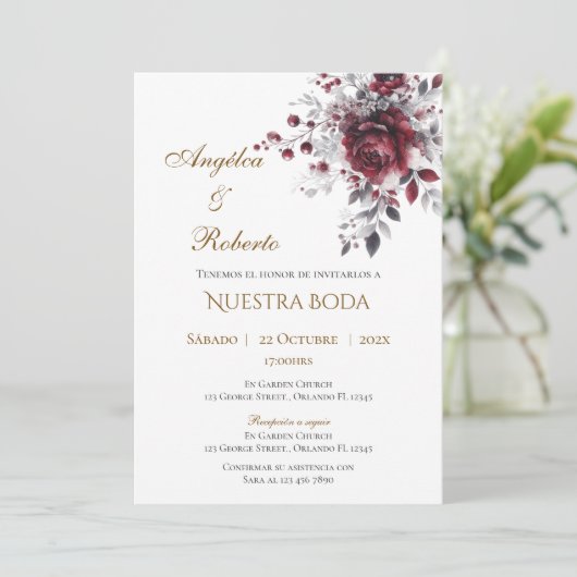 Invitation de mariage bohème espagnole (Debout devant)