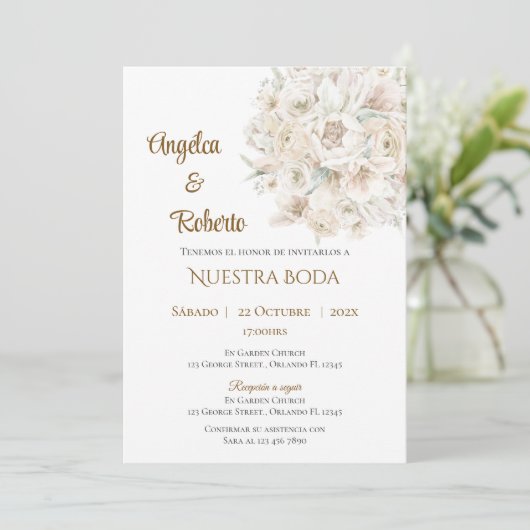 Invitation de mariage bohème espagnole (Debout devant)