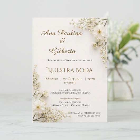 Invitation de mariage bohème espagnole (Debout devant)