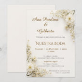 Invitation de mariage bohème espagnole (Devant / Derrière)