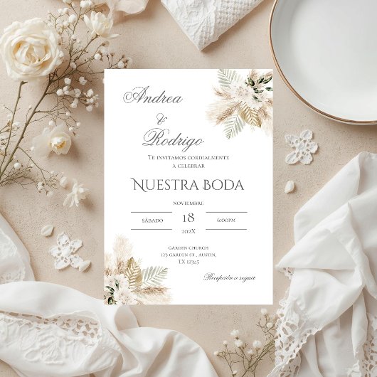 Invitation de mariage bohème espagnole