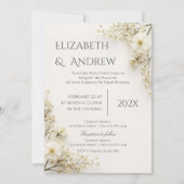 Invitation de mariage bohème florale (Devant)