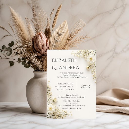 Invitation de mariage bohème florale