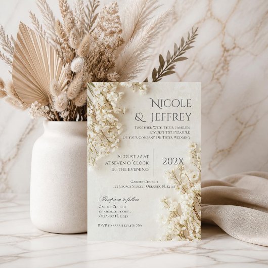 Invitation de mariage bohème florale