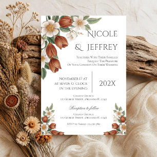 Invitation de mariage bohème florale