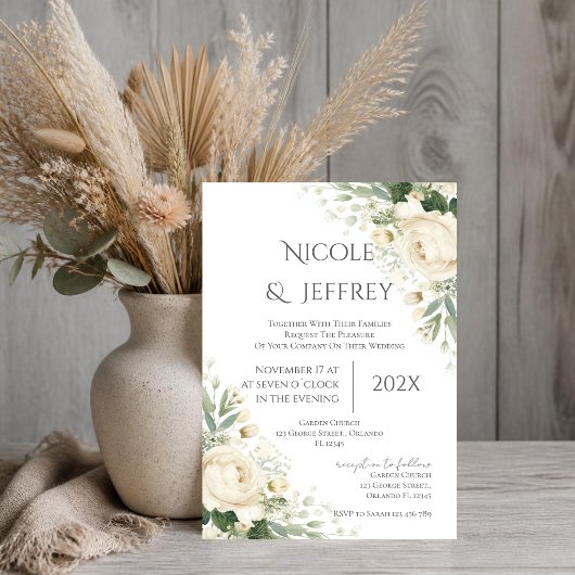 Invitation de mariage bohème florale