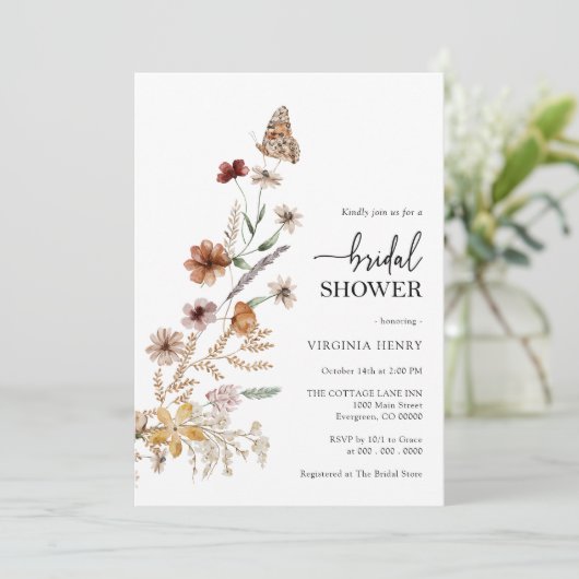 Invitation de mariage bohème florale (Debout devant)