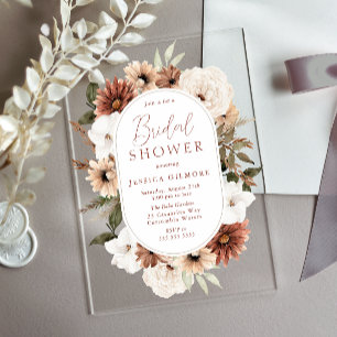 Invitation de mariage bohème florale encadrée en a
