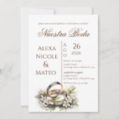 Invitation de mariage bohème florale Invitación (Devant)