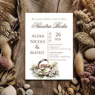 Invitation de mariage bohème florale Invitación