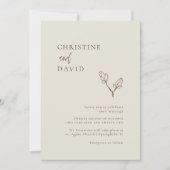 Invitation de mariage bohème minimaliste (Devant)