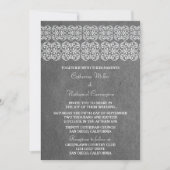 Invitation de mariage bohème moderne gris (Devant)