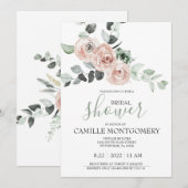 Invitation de mariage bohème rose rose (Devant / Derrière)