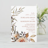 Invitation de mariage boho automne  (Debout devant)