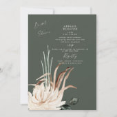 Invitation de mariage boho avec herbe de Pampas sa (Devant)