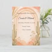 Invitation de mariage Boho Desert Cactus (Debout devant)