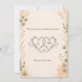 Invitation de mariage Boho Desert Cactus (Dos)