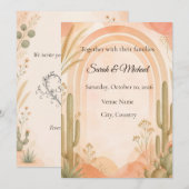 Invitation de mariage Boho Desert Cactus (Devant / Derrière)