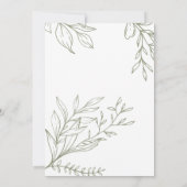 Invitation de mariage boho fleurs sauge petit-déje (Dos)