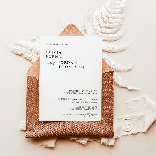 Invitation de mariage Boho | Mariage minimaliste m