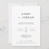 Invitation de mariage Boho | Photo Moderne Minimal (Devant)