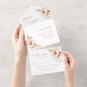 Invitation de mariage Boho | Terracotta Pampas Gra (Déchirure)