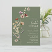 Invitation de mariage boho verte (Debout devant)