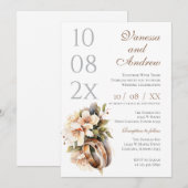 Invitation de mariage Boho Whit Ring (Devant / Derrière)