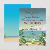 Invitation de mariage boisson coco vintage (Devant / Derrière)