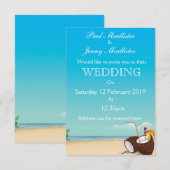 Invitation de mariage boisson coco vintage (Devant / Derrière)