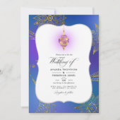 Invitation de mariage Bollywood arabe à feuille d' (Devant)
