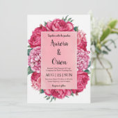 invitation de mariage botanique à fleurs roses cha (Debout devant)