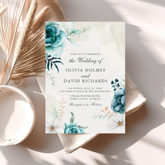 Invitation de mariage botanique à fleurs sauvages