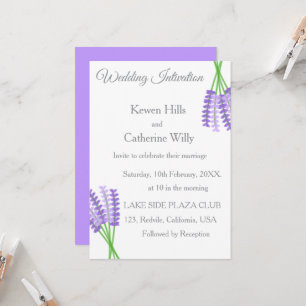 Invitation de mariage botanique à la lavande