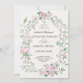 Invitation de mariage botanique à l'aquarelle (Devant)
