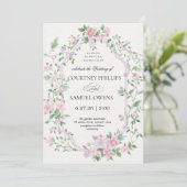 Invitation de mariage botanique à l'aquarelle (Debout devant)