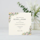 Invitation de mariage botanique - boho et rustique (Debout devant)