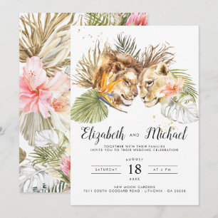 Invitation de mariage botanique boho safari africa