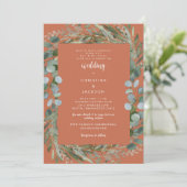 Invitation de mariage botanique Eucalyptus Terraco (Debout devant)