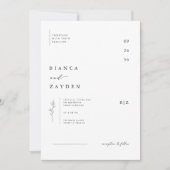 Invitation de mariage botanique minimaliste. (Devant)