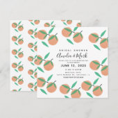 Invitation de mariage botanique orange dessinée à (Devant / Derrière)